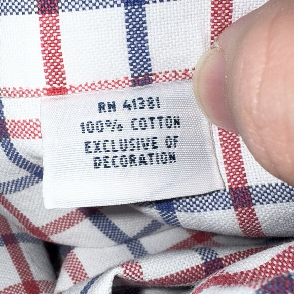Ralph Lauren Colored Pony White Red Blue Plaid Button Down Shirt Classic Size L - Picture 8 of 9